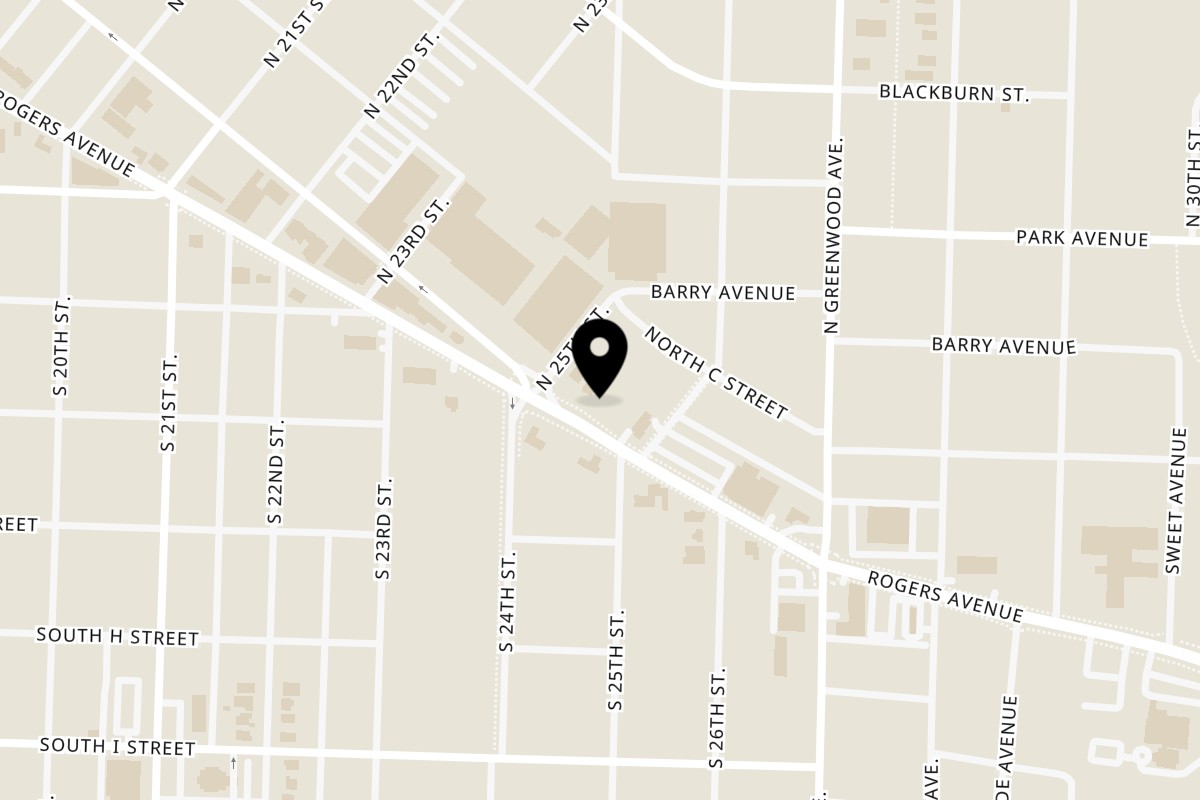 Map showing the location of Benson's Grill on 2515 Rogers Ave in Fort Smith